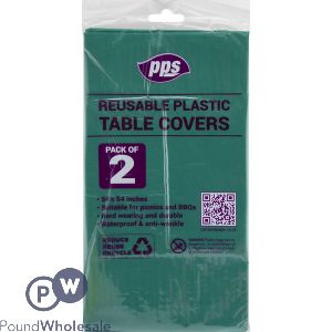 Green Plastic Party Table Covers 54&quot; X 54&quot; 2 Pack