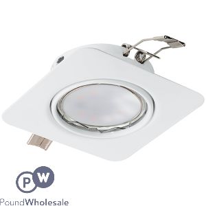 Eglo Peneto White Recessed Moveable Spotlight Gu10 With Warm White Bulb
