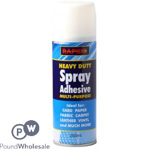 Heavy Duty Spray Adhesive Multi -purpose 200ml (ideal For Card, Paper,fabric,carpet, Leather And Vinyl And Much More)