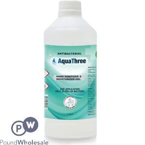 Aquathree 70% Alcohol Antibacterial Hand Sanitiser Gel 1l