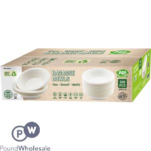 Pps 16cm Biodegradable Bagasse Food Bowl 12oz 50 Pack