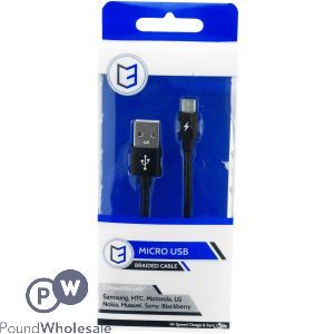 VIBE MICRO USB BLACK BRAIDED CABLE 1M