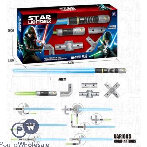 Star Light Saber Battle Action Lights And Sound 61cm With Interchangeable Extensions (requires 6 X Aaa Batteries Not Included) - Approx 26cm X 54cm