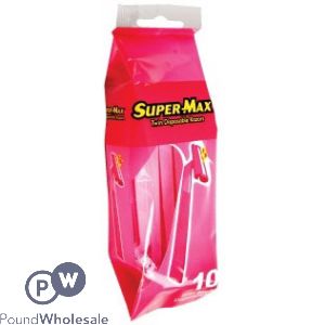 Supermax 10pk Twin Disposable Razors (for Women)