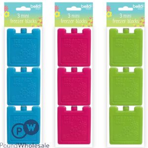 Bello Mini Freezer Blocks Assorted Colours 3 Packs