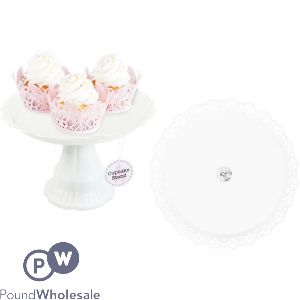 White Cake Stand 26 X 17cm