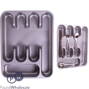 PLASTIC SILVER CUTLERY TRAY 34 X 26.5 X 5CM