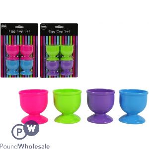 EGG CUP SET ASSORTED COLOURS 4 PACK