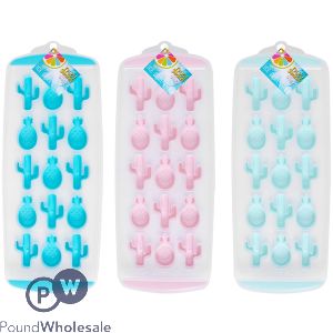 Bello Pineapple &amp; Cactus Ice Cube Trays Assorted Colours