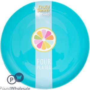 Bello Blue Plastic Plates 21cm 4 Pack