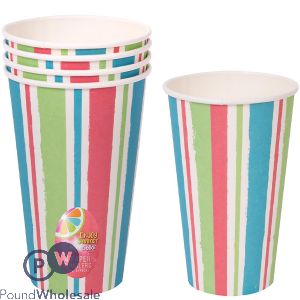 Bello Stripe Lolly Paper Tumbler 16oz 4 Pack