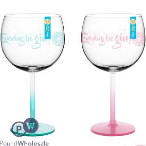 Bello Plastic Printed Gin Glass 600ml Assorted Colours