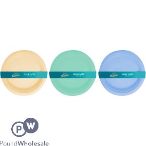 Bello Plastic Summer Picnic Kids Plates 23cm 4 Pack Assorted Colours