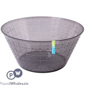 Bello Plastic Grey Glitter Salad Bowl 25cm