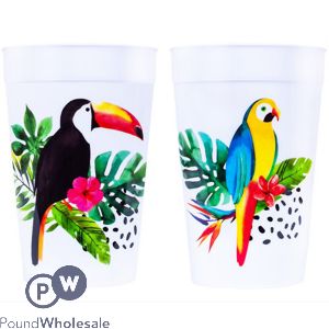 Bello Plastic Aloha Summer Party Cup 300ml 4 Pack Assorted