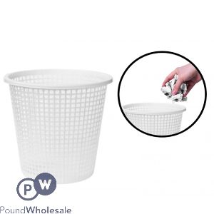 MESH PLASTIC WASTE BIN WHITE