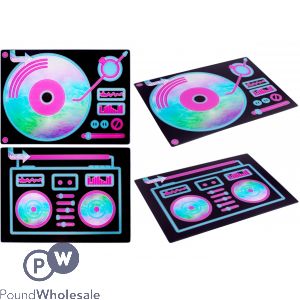 Modena Neon Sounds Tempered Glass Worktop Saver 27cm X 37cm Assorted