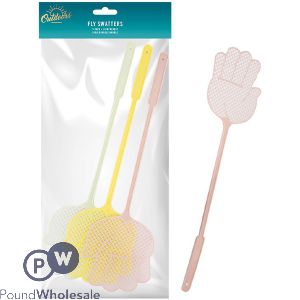Bello Pp Assorted Colour Fly Swatters 43cm 3 Pack