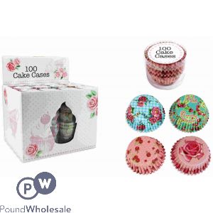 CAKE CASES ASSORTED DESIGNS 100 PACK