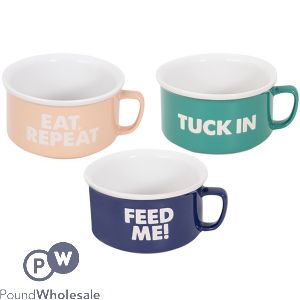 Mad About Mugs Stoneware Soup Bowl Mugs with Handle 20oz Assorted