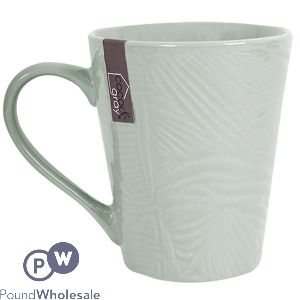 Coco & Gray Stoneware Embossed Green Mug