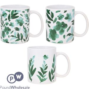Mad About Mugs Green Foliage Abstract Print Mug 11oz Assorted