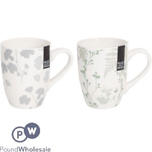 Mad About Mugs New Bone China Floral Stencil Mug 320ml Assorted