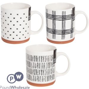 Mad About Mugs New Bone China White & Black Clay Base Mug 11oz Assorted