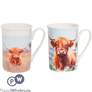 Coco &amp; Gray New Bone China Highland Cow Mug 280ml Assorted