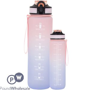 Sports Pull-up Sipper Pink Ombre Water Bottle 1l