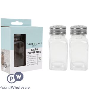 Coco & Gray Glass Salt & Pepper Shaker Pots 100ml 2 Pack
