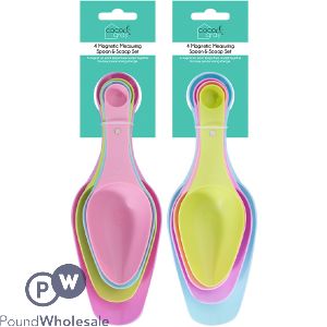 Coco & Gray Assorted Colour Magnetic Pp Measuring Spoons Set 4pc