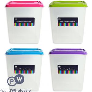 TALL FOOD STORAGE BOX 4 ASSORTED COLOURS