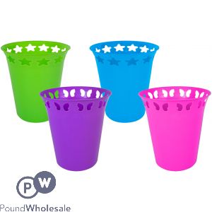 Bright Stars &amp; Butterfly Waste Paper Bins Assorted 24cm X 26.5cm