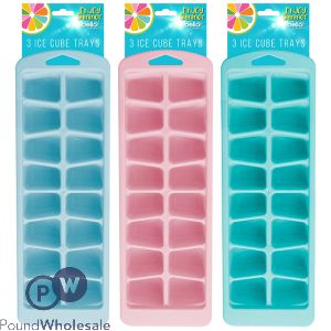 Bello Ice Cube Trays 3 Pack Assorted Colours 25cm X 8.5cm X 2.5cm