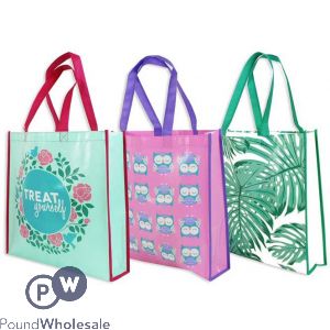 SHOPPING TOTE BAG 3 ASSORTED DESIGNS