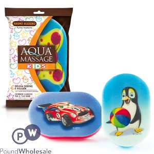 Aqua Kids Printed Gentle Bath Massage Sponge Assorted