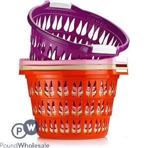 Rounded Clothes Basket Assorted Colours