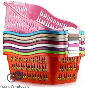 RECTANGULAR CLOTHES BASKET ASSORTED COLOURS