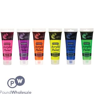Chiltern Arts Neon Acrylic Paint 120ml Assorted Colours