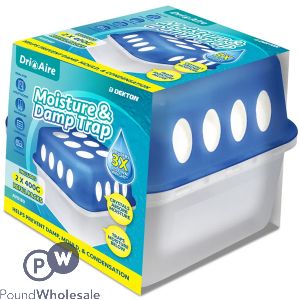 Dekton Dri Aire Moisture & Damp Trap Plastic Box With 2 400g Refill Pouches