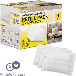 Dekton Dri Aire Medium Premium Moisture Absorber Refill Pack 3 X 500g