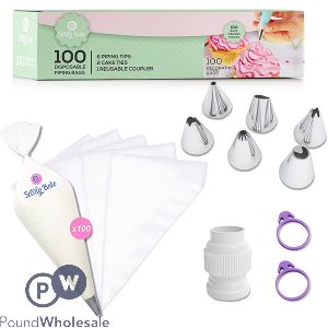 SWIRLY BAKE DISPOSABLE PIPING BAGS SET 100 PACK