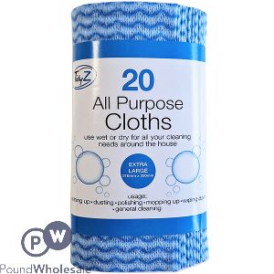 Tidyz Extra Large All Purpose Cloths 20 Pack