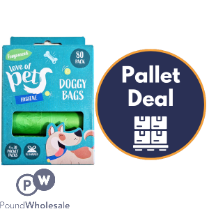 Love Of Pets Fragranced Doggy Bags 80 Pack 32cm X 36cm Pallet Deal