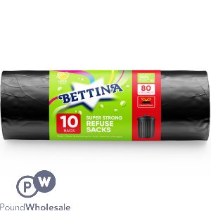 BETTINA 10 SUPER-STRONG REFUSE SACKS 80L