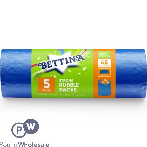 Bettina Blue Strong Rubble Sacks 45l 5 Pack