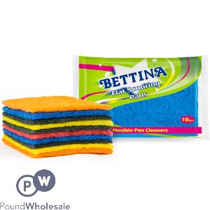Bettina Assorted Colour Heavy Duty Large Scouring Pads 10 Pack