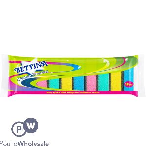 Bettina Assorted Colour Sponge Scourers 10 Pack