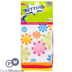 BETTINA FLORAL MICROFIBRE CLOTH 4PC